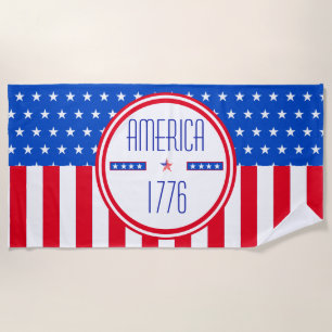Patriotic American Beach Towel