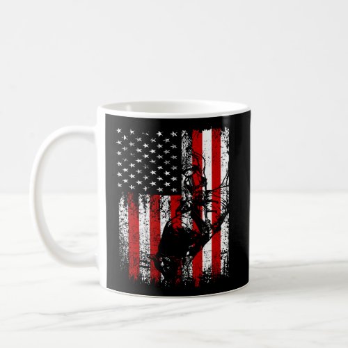 Patriotic American Bull Riding MenS WomenS Rodeo Coffee Mug