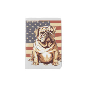 Patriotic American bulldog Passport Holder