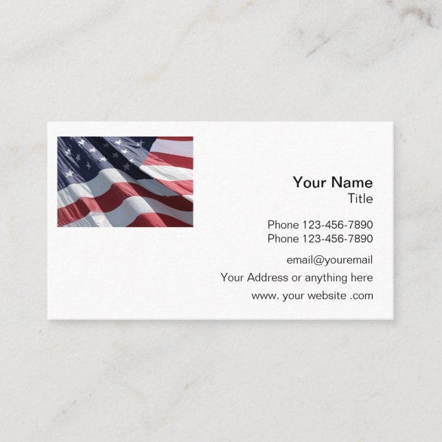 Patriotic American Business Card (Front)
