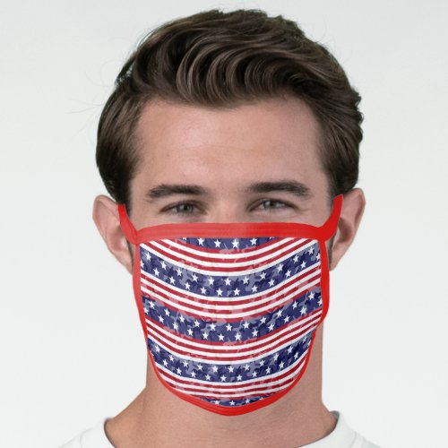 Patriotic American Camouflage Flag Stars Stripes Face Mask