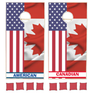 Patriotic , American Canadian flag ,4thof July Cornhole Set