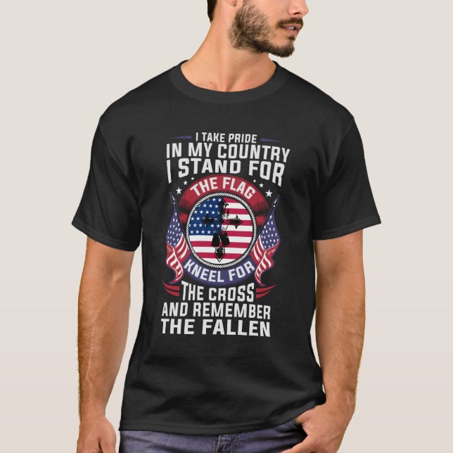 Patriotic American Christian Military Veteran T-Shirt (Front)