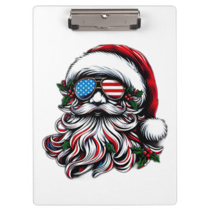Patriotic/American Christmas Santa Clipboard