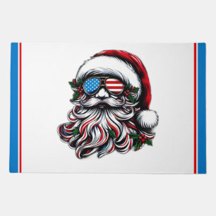 Patriotic/American Christmas Santa Doormat