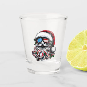 Patriotic/American Christmas Santa Shot Glass