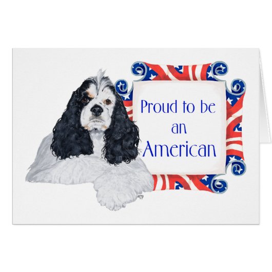 Patriotic American Cocker Spaniel Cards (Front Horizontal)