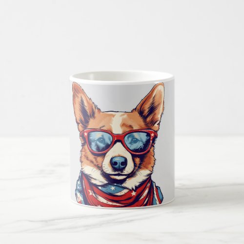 Patriotic American corgi  korgi dog Coffee Mug