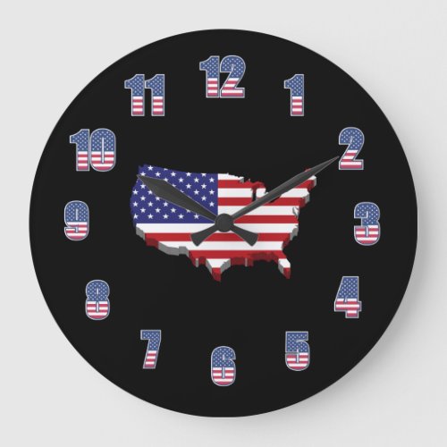 Patriotic American Country Large Clock