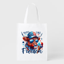 Patriotic American Cow Red White & Blue