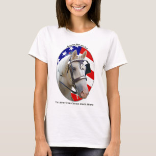 Patriotic American Cream Draft Horse T-Shirt