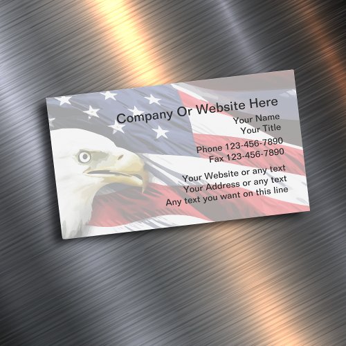 Patriotic American Design Magnetic Business Card