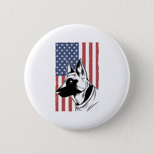 Patriotic American Dog Owner German Shepherd Dogs Button