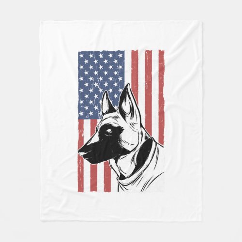 Patriotic American Dog Owner German Shepherd Dogs Fleece Blanket