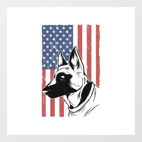 Patriotic American Dog Owner German Shepherd Dogs Floor Decals