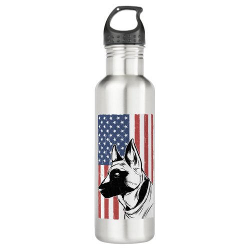 Patriotic American Dog Owner German Shepherd Dogs Stainless Steel Water Bottle