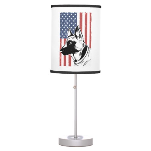 Patriotic American Dog Owner German Shepherd Dogs Table Lamp