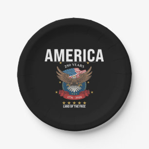 Patriotic American Eagle 1776 2026 America 250  Paper Plates