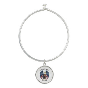 Patriotic American Eagle 250 Years 1776-2026 Bangle Bracelet