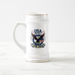 Patriotic American Eagle 250 Years 1776-2026 Beer Stein