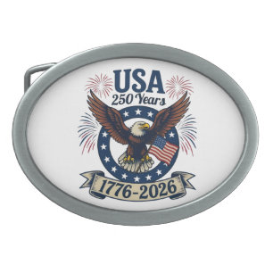 Patriotic American Eagle 250 Years 1776-2026 Belt Buckle