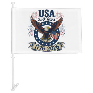 Patriotic American Eagle 250 Years 1776-2026 Car Flag