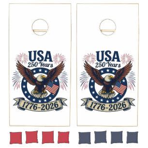 Patriotic American Eagle 250 Years 1776-2026 Cornhole Set