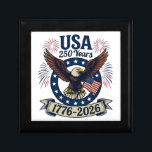 Patriotic American Eagle 250 Years 1776-2026 Gift Box<br><div class="desc">Celebrate America's 250th Anniversary with this colorful design featuring a majestic eagle with wings spread in flight carrying the American flag along with the words "USA 250 Years 1776-2026". It's a great way to show your patriotism all throughout the 2026 celebrations and beyond.</div>