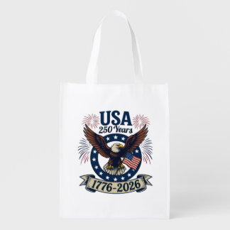Patriotic American Eagle 250 Years 1776-2026 Grocery Bag