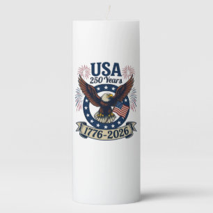 Patriotic American Eagle 250 Years 1776-2026 Pillar Candle
