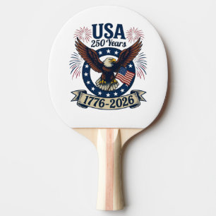 Patriotic American Eagle 250 Years 1776-2026 Ping Pong Paddle