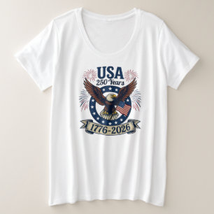 Patriotic American Eagle 250 Years 1776-2026 Plus Size T-Shirt