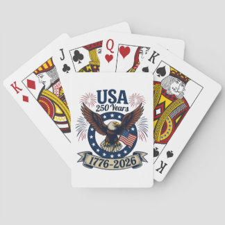 Patriotic American Eagle 250 Years 1776-2026 Poker Cards
