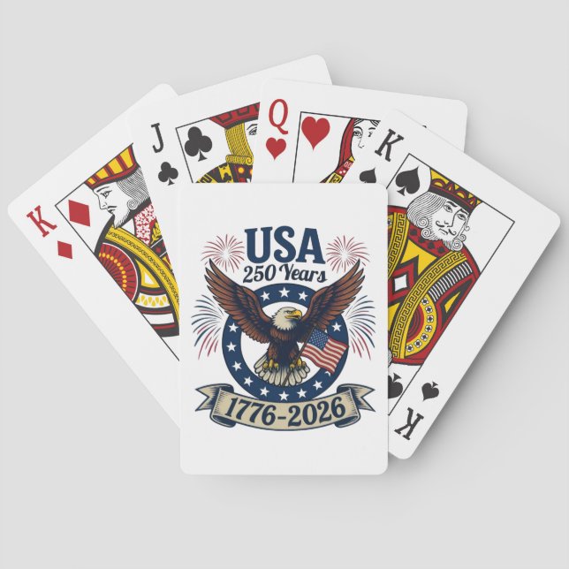 Patriotic American Eagle 250 Years 1776-2026 Poker Cards (Back)