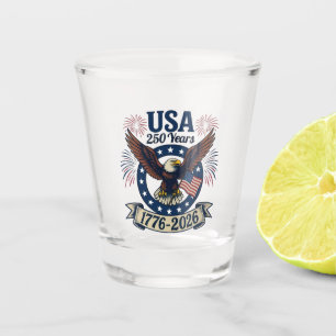 Patriotic American Eagle 250 Years 1776-2026 Shot Glass