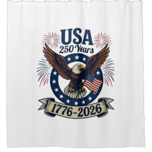 Patriotic American Eagle 250 Years 1776-2026 Shower Curtain