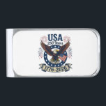 Patriotic American Eagle 250 Years 1776-2026 Silver Finish Money Clip<br><div class="desc">Celebrate America's 250th Anniversary with this colorful design featuring a majestic eagle with wings spread in flight carrying the American flag along with the words "USA 250 Years 1776-2026". It's a great way to show your patriotism all throughout the 2026 celebrations and beyond.</div>