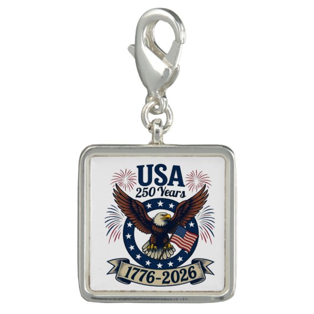 Patriotic American Eagle 250 Years Charm Bracelet (Front)