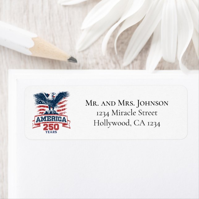 Patriotic American Eagle 250th Anniversary Custom  Label (Insitu)