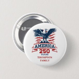 Patriotic American Eagle 250th Anniversary fun Button
