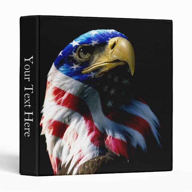 Patriotic American Eagle 3 Ring Binder (Front/Spine)