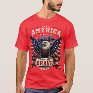 Patriotic American Eagle 4th of July T-Shirt Desig
