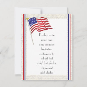 Patriotic American eagle and flag 2 Invitation