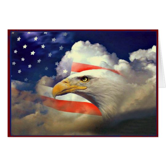 Patriotic American Eagle and Flag Card | Zazzle