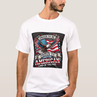 Patriotic American Eagle and Flag T-Shirt Design –