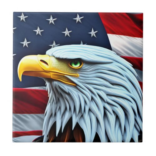 Patriotic American Eagle Decorative Ceramic Tile