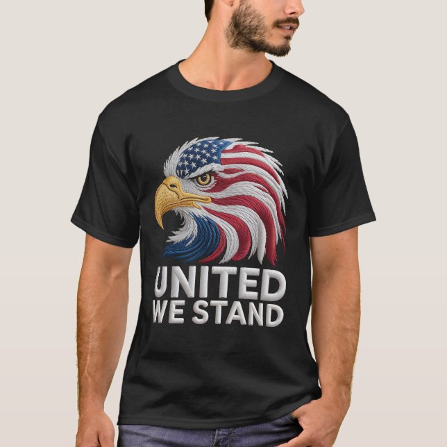 Patriotic American Eagle Embroidery Style Patrioti T-Shirt (Front)