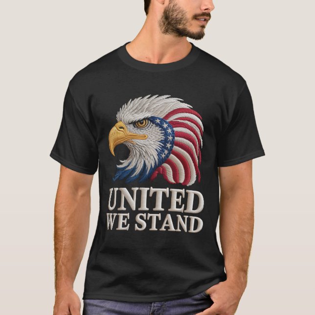 Patriotic American Eagle Embroidery Style Patrioti T-Shirt (Front)