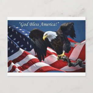 Patriotic American Eagle God Bless America Graphic Postcard