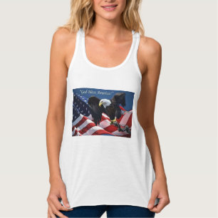 Patriotic American Eagle God Bless America Graphic Tank Top